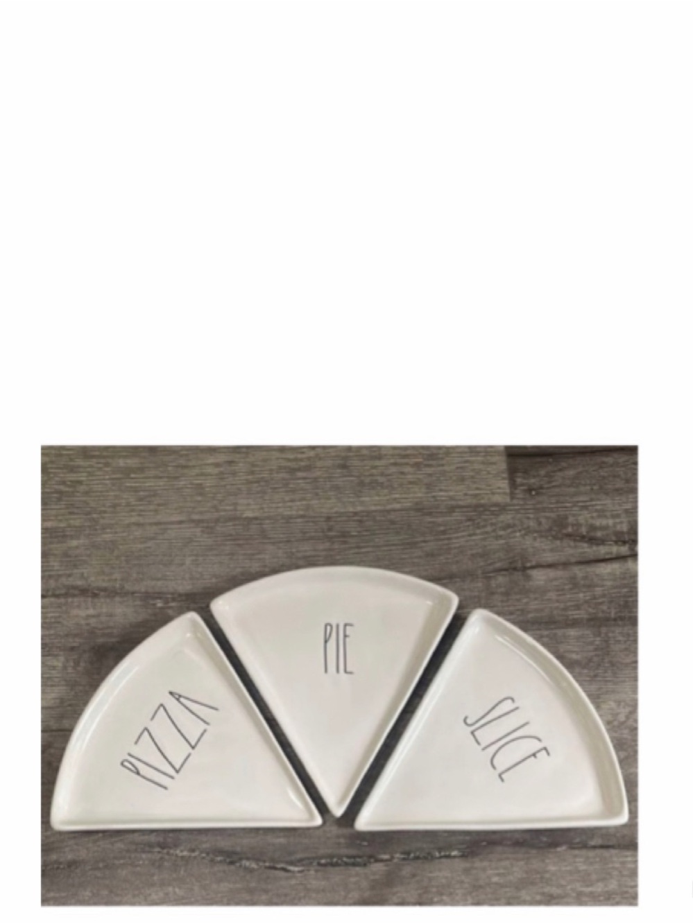 NEW Rae Dunn Ceramic Pizza Plate Set of 3 Pizza Pie Slice 🍕